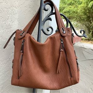 Jessica Simpson Light Brown Leather Hand Bag, Very Good Condition